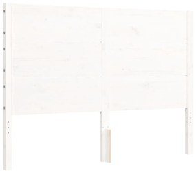 Estrutura de cama com cabeceira 140x190cm madeira maciça branco