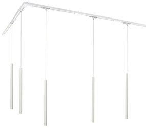 Sistema de iluminação de trilho moderno com 5 luzes pendentes branco 1-fase - Iconic Frini Moderno