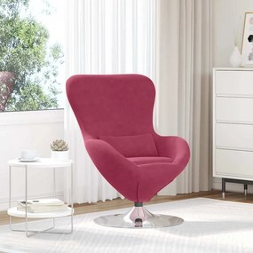 Cadeira Egg de Veludo Vermelho Vinho da