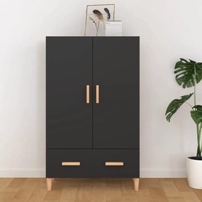 812529 vidaXL Armário alto 70x31x115 cm derivados de madeira preto
