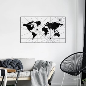 Acessório Decorativo de Parede em Metal Model-204 – Preto – 120 x 70 c