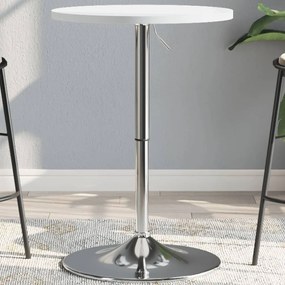 vidaXL Mesa de bar 50x50x90 cm derivados de madeira/aço cromado branco