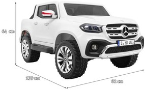 Carro elétrico para Crianças 2 Lugares Mercedes Benz X-Class 2x12V 4x4 Rodas Espuma EVA, Assento de couro Preto