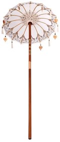 Parasol Balinês Outros Creme x 260 cm Algodão e madeira sólida