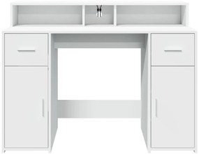 Secretária c/ luzes LED 120x55x91cm derivados de madeira branco