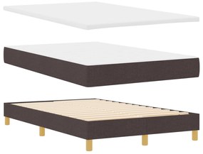 Cama Box com Colchão Castanho Escuro 120x200 cm Tecido