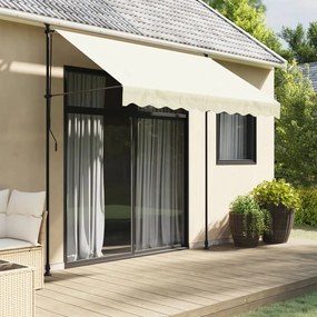 Toldo retrátil 250x150 cm tecido e aço cor creme