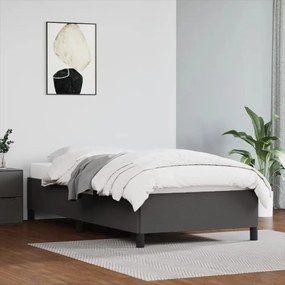 Estrutura de Cama Salu em Couro Artificial Cinza - 80x200cm - Design M