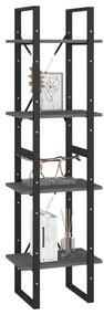 Estante com 4 prateleiras 40x30x140 cm pinho maciço cinzento