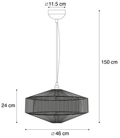 Japandi hanglamp bruin touw 46cm - Svea Japandi