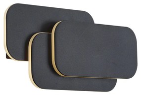 Candeeiro de Parede Moderno Preto Incl. LED Regulável em 3 Níveis - Dias Moderno