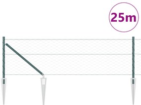 Cerca Hexagonal vidaXL Verde 0,6x25 m Aço