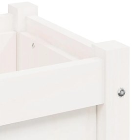 Vaso/floreira de jardim 90x31x31 cm pinho maciço branco