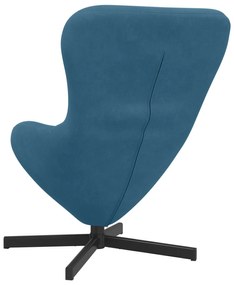 Cadeira Ovo vidaXL Azul Veludo