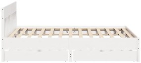 Cama sem colchão 180x200 cm madeira de pinho maciça branco