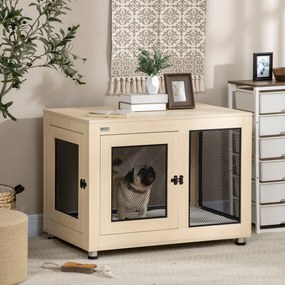 PawHut Gaiola para Cães de Madeira Mesa de Centro 94x60x71,5cm Móvel c
