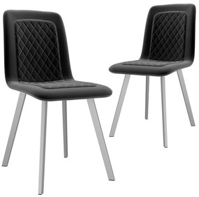 vidaXL Cadeiras de jantar 2 pcs veludo preto