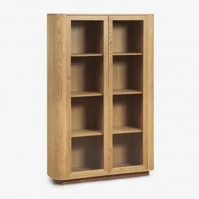 Vitrine Em Mdf E Vidro Temperado Walia Castanho Roble & ↑180 - Sklum