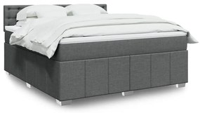 Cama com molas/colchão 180x200 cm tecido cinzento-escuro