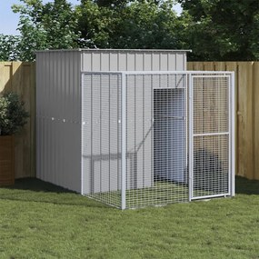vidaXL Galinheiro com anexo 165x251x181 cm aço galvanizado cinza-claro