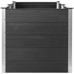 Canteiro elevado de jardim 250x50x91 cm WPC cinzento