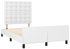 Estrutura cama c/ cabeceira 120x200 cm couro artificial branco