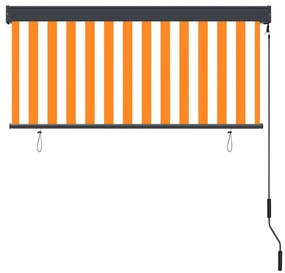 Estore de rolo para exterior 140x250 cm branco e laranja