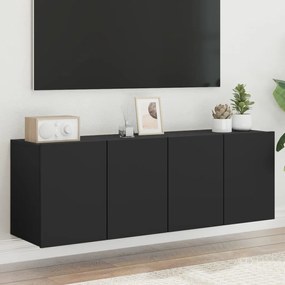 Móveis de parede para TV 2 pcs 60x30x41 cm preto