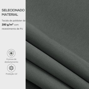 Teto de Substituição para Toldo 382x240 cm Lona para Toldo com Dobras Proteção UV Impermeável para Pátio Cinzento
