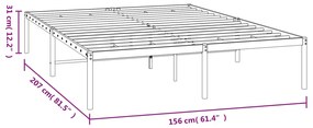 Estrutura de cama metal 150x200 cm preto