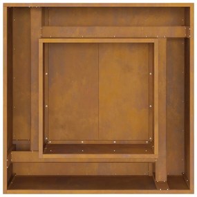 Fogueira vidaXL Quadrada 80x80x40 cm Aço Weathering