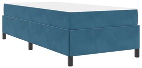 Estrutura da Cama Azul Escuro e Branco 90 x 190 cm Veludo