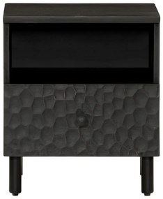 Mesa de cabeceira 40x33x46 cm madeira de mangueira maciça preto