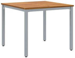 Mesa de Jardim 90 x 90 x 75 cm em Madeira Acácia e Metal