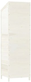 Abrigo de jardim 55x52x174,5 cm madeira de abeto maciça branco