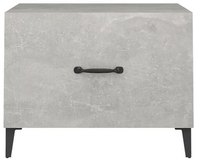 Mesa de centro com pernas de metal 50x50x40 cm cinzento-cimento