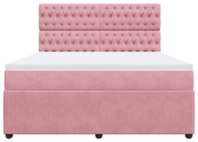 Cama com molas/colchão 180x200 cm veludo rosa