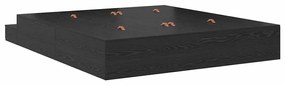 Estrutura de Cama Armazenamento Carvalho Preto 180x200 cm