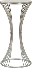 Mesa Funnel - Metal Prata e Topo de Mármore - Ø 40 cm x 79 cm"
