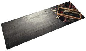 Tapete de cozinha lavável 60x180 cm veludo padrão garrafa vinho