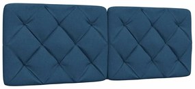 Estrutura de cama sem colchão 140x200 cm tecido azul