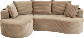 Bogesofa em veludo cotelê, Caqui | AOSOM Portugal