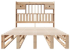 Cama com estante sem colchão 135x190 cm pinho maciço