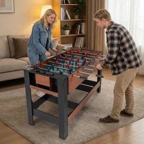 Mesa de jogos Giratória matraquilhos e Bilhar 2 em 1 com Acessórios incluídos Preto e Castanho
