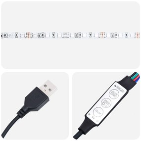 Criado-mudo com Luzes de LED Carvalho Artesanal 44x34,5x45 cm