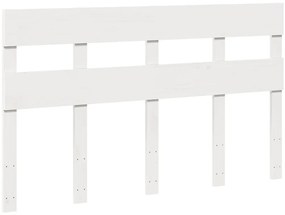 Cama sem colchão 160x200 cm madeira de pinho maciça branco