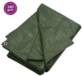 151536 vidaXL Lona 180 g/m² 4x6 m PEAD verde