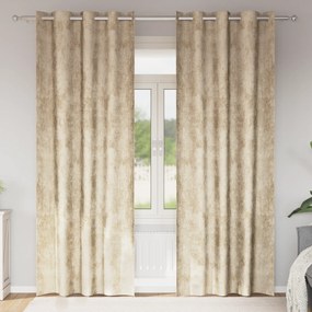 vidaXL Cortinas 2 pcs com Ilhós Creme 245x140 cm