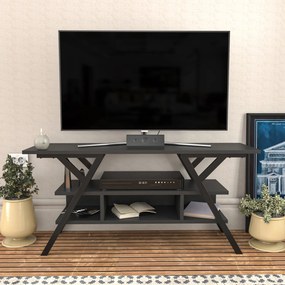 Móvel TV Minerva – Preto e Antracite – 120x35x55 cm