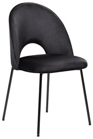 Conjunto de 2 cadeiras de jantar em veludo preto COVELO Beliani